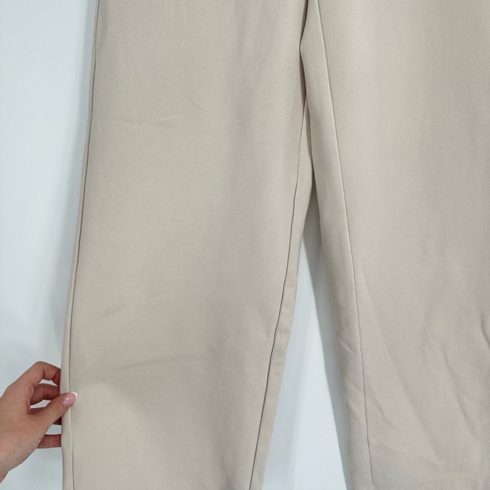Madewell Size Small Beige Ponte Wide Leg Pants Elastic Pull On Waist Stretchy - Picture 7 of 15